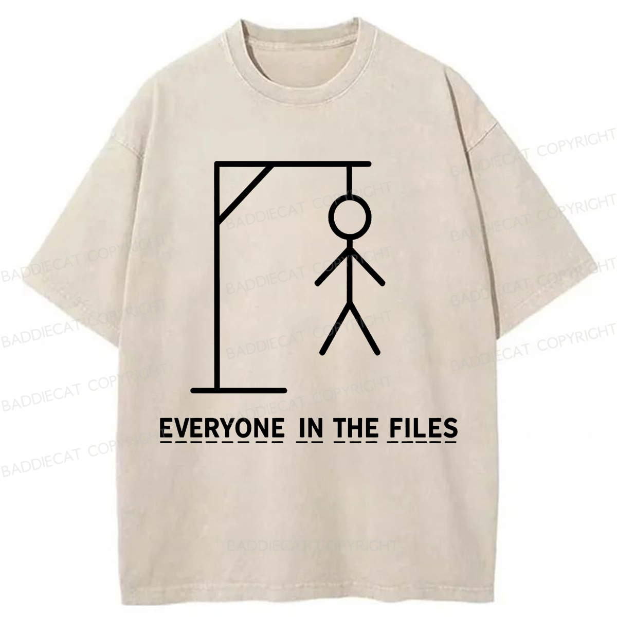 Baddiecat Everyone In The Files Washed T-shirt