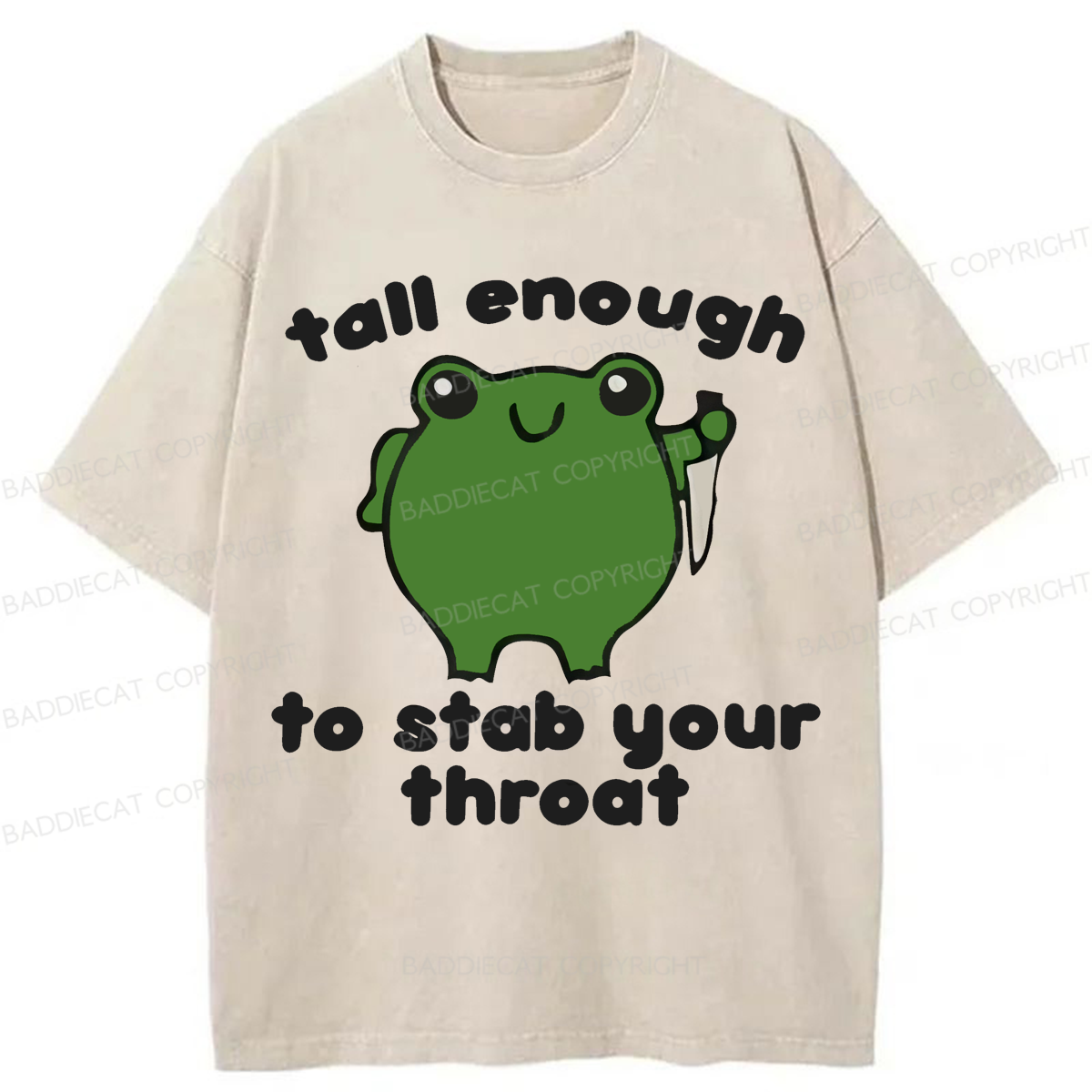 Baddiecat Frog Stab Your Throat Washed T-shirt