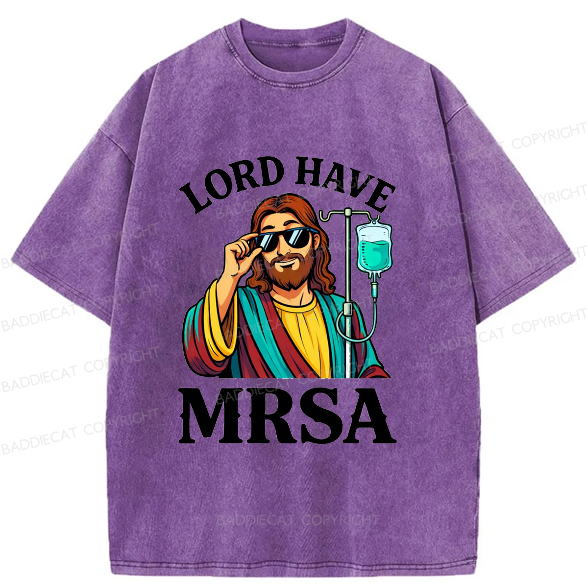 Baddiecat Pray To Jesus Washed T-shirt