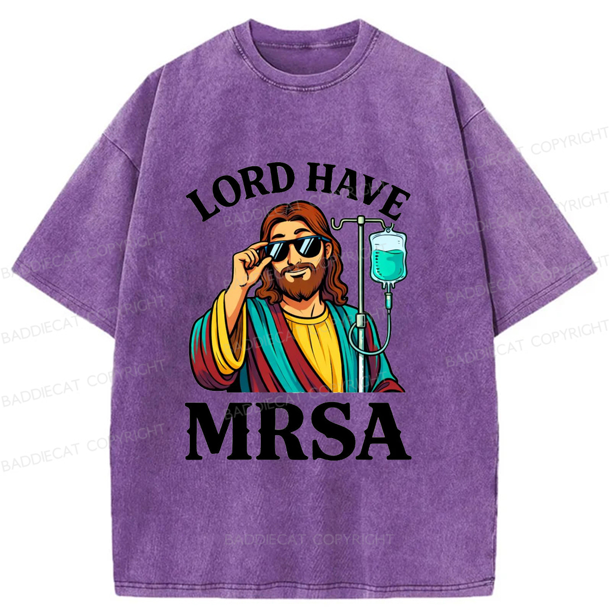 Baddiecat Pray To Jesus Washed T-shirt