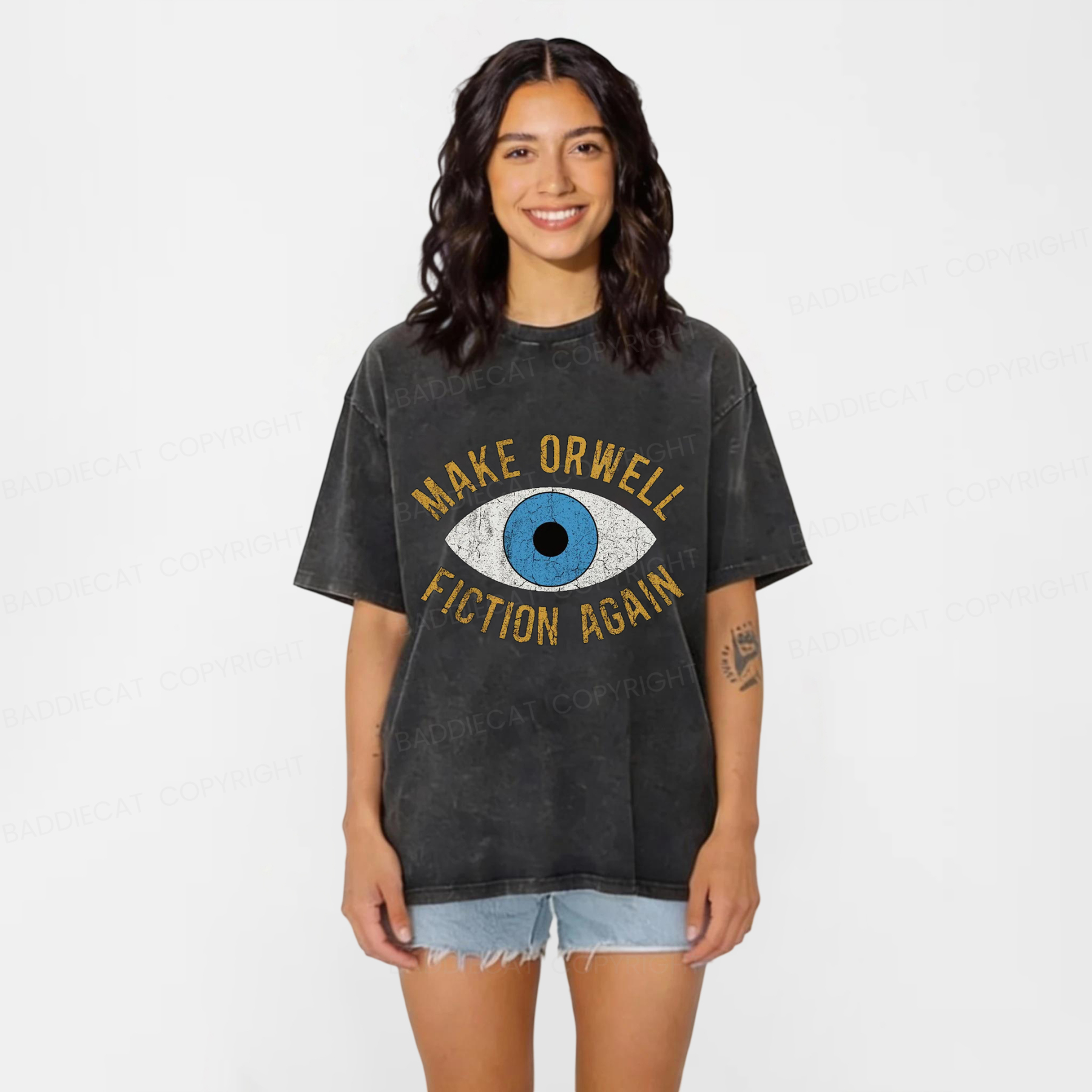 Baddiecat Eye Of True Sight Washed T-shirt