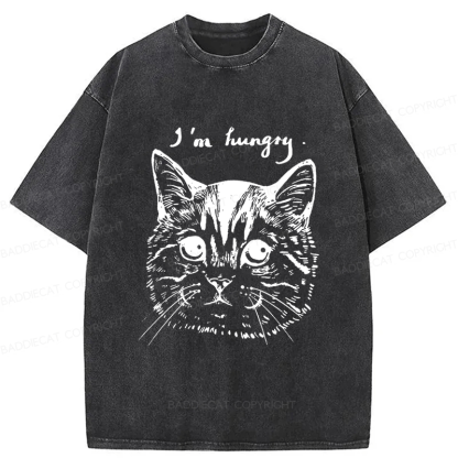 Baddiecat The Cat Hungry Washed T-shirt