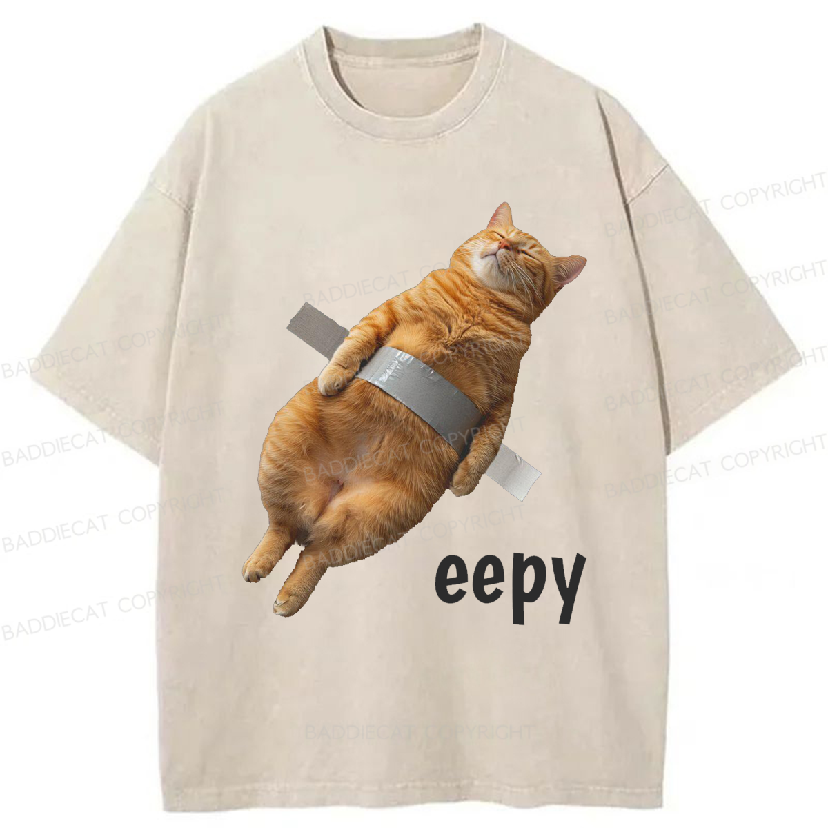 Baddiecat Duct Tape Eepy Cat Washed T-shirt