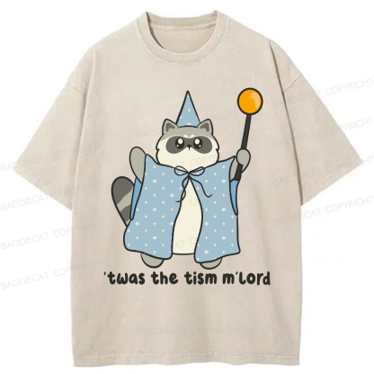 Baddiecat Twas The Tism M'lord Washed T-shirt