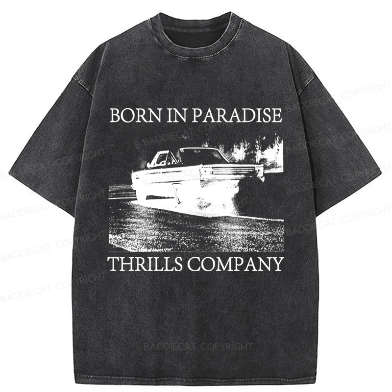 Baddiecat Thrills Metal Dust Washed T-shirt