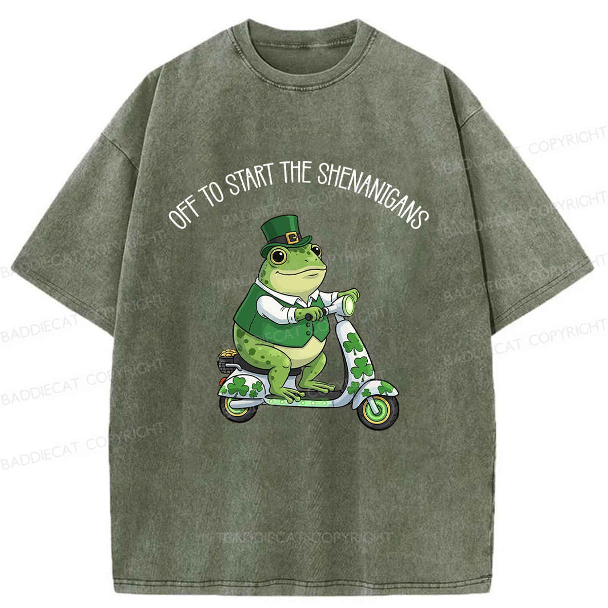 Baddiecat Off To Start The Shenanigans Washed T-shirt