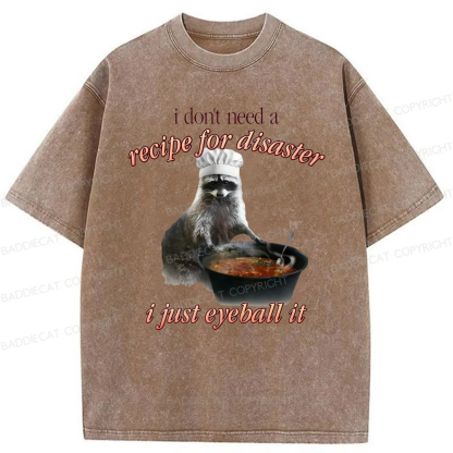 Baddiecat I Don't Need A Recipe For Disaster Washed T-shirt