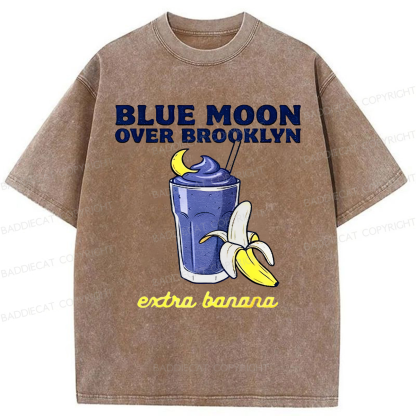 Baddiecat Heated Rivalry Blue Moon Over Brooklyn Extra Banana Washed T-shirt