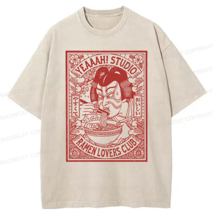 Baddiecat Ramen Washed T-shirt