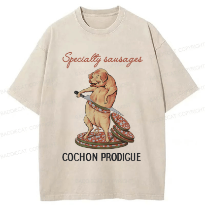 Baddiecat Specially Sausages Washed T-shirt