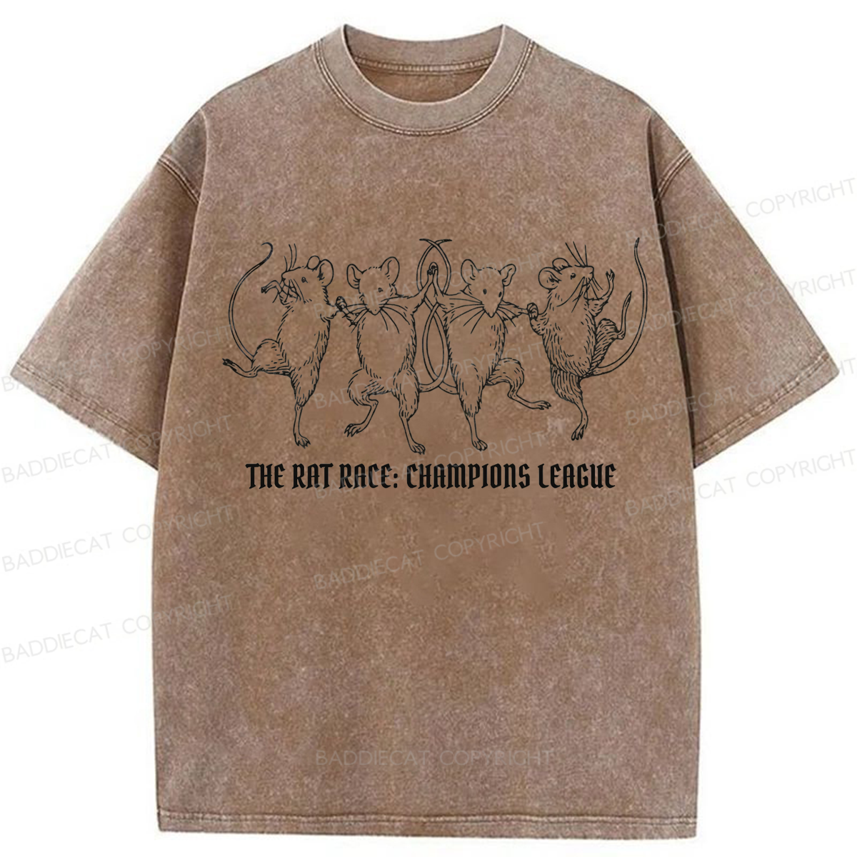 Baddiecat Dancing Rats Washed T-shirt