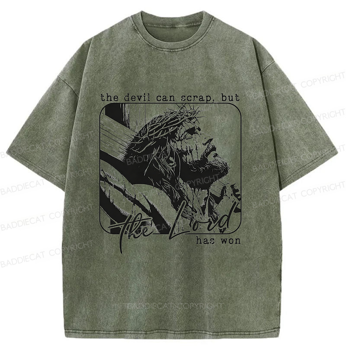 Baddiecat Christ's Victory Washed T-shirt