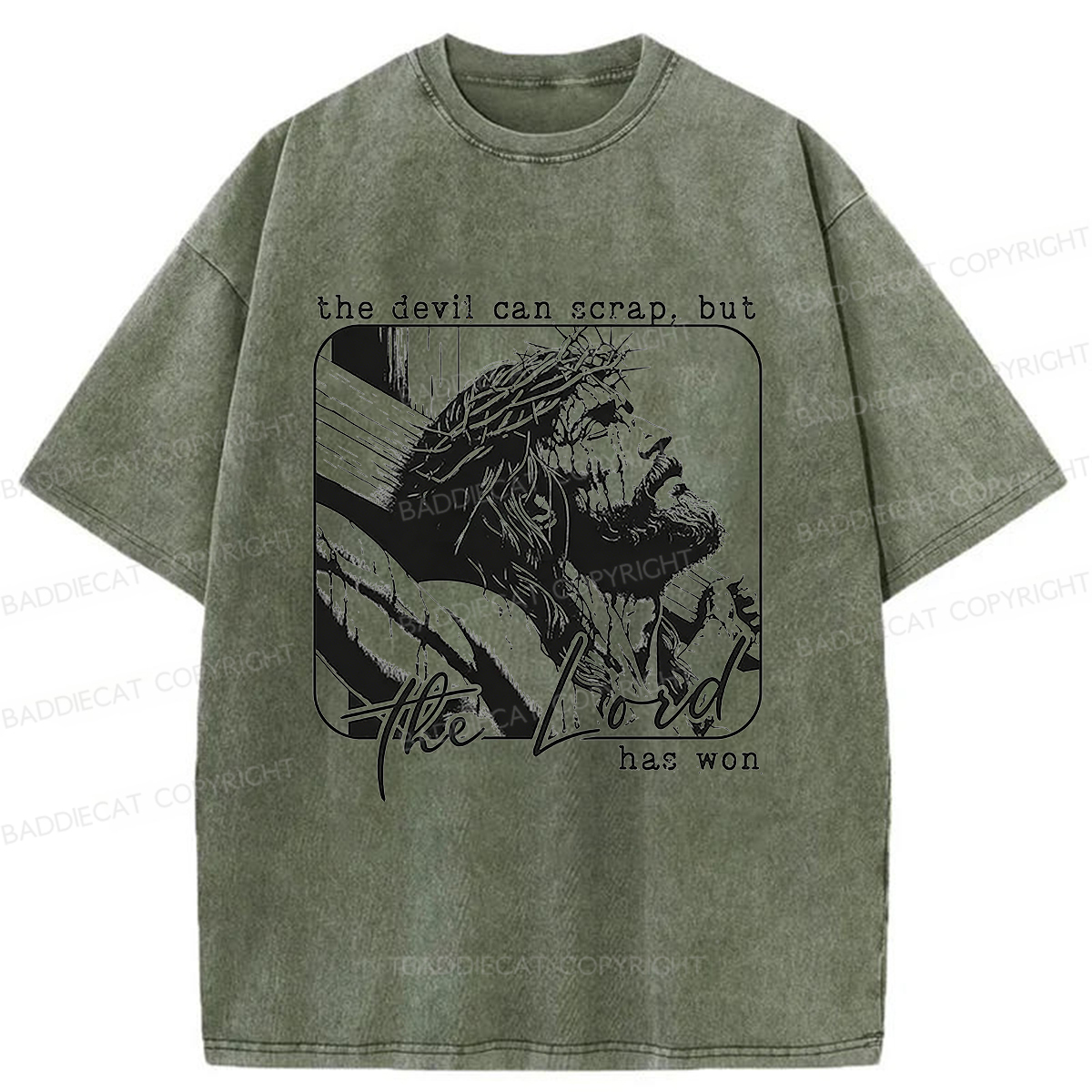 Baddiecat Christ's Victory Washed T-shirt