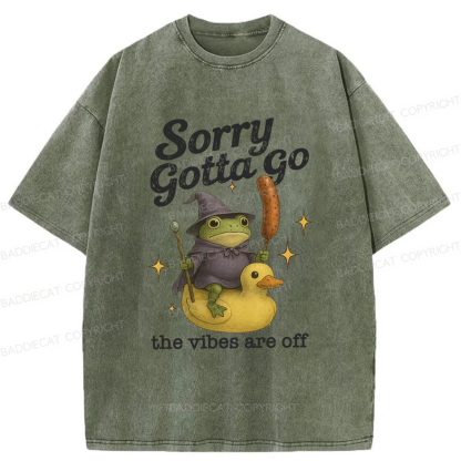 Baddiecat Escape Magic Frog Washed T-shirt