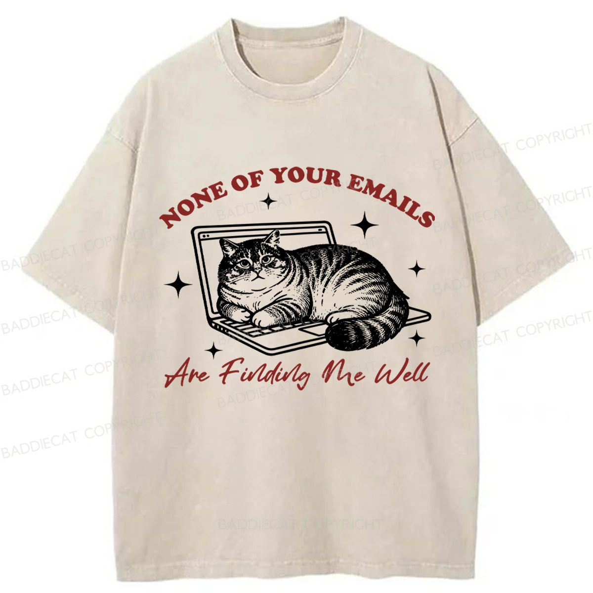 Baddiecat Y'all Mind If I Do Some Lollygaggin Cat Washed T-shirt