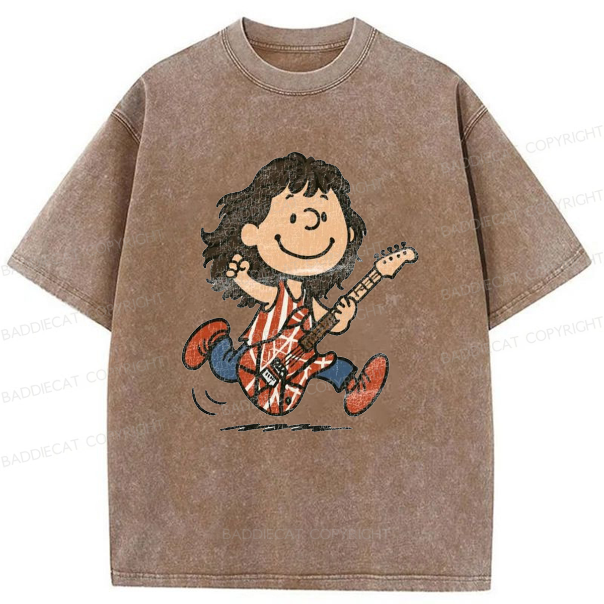 Baddiecat Charlie Van Halen Washed T-shirt