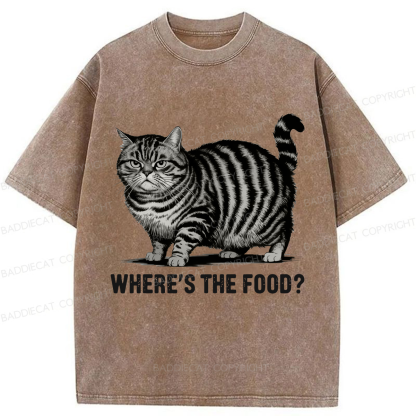 Baddiecat Funny Fat Cat Washed T-shirt