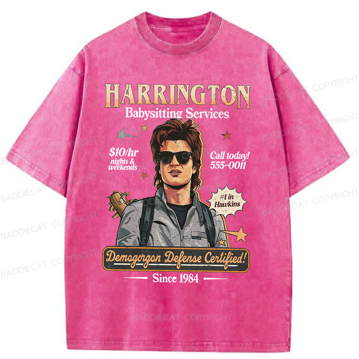 Baddiecat Babysitter Harrington Washed T-shirt