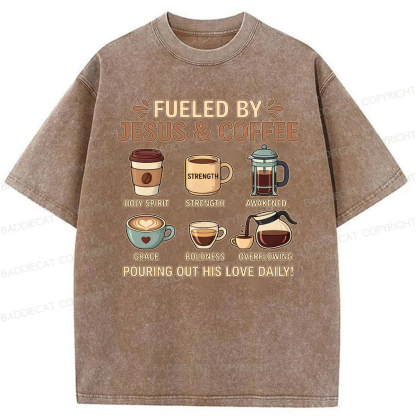 Baddiecat Jesus Coffee Washed T-shirt