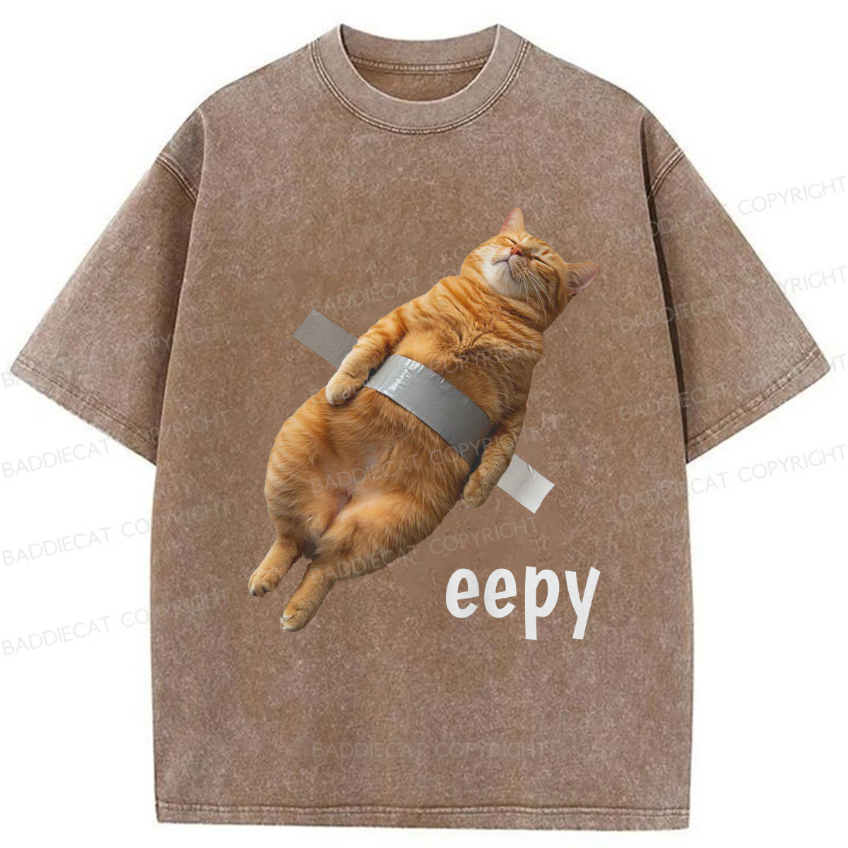 Baddiecat Duct Tape Eepy Cat Washed T-shirt