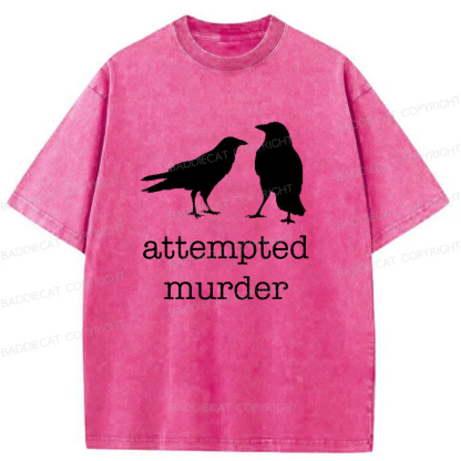 Baddiecat Attempted Murder Washed T-shirt