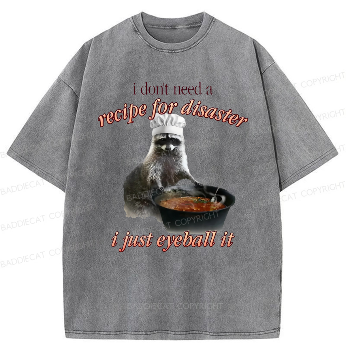 Baddiecat I Don't Need A Recipe For Disaster Washed T-shirt