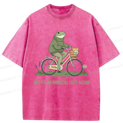 Baddiecat Radical Frog Washed T-shirt