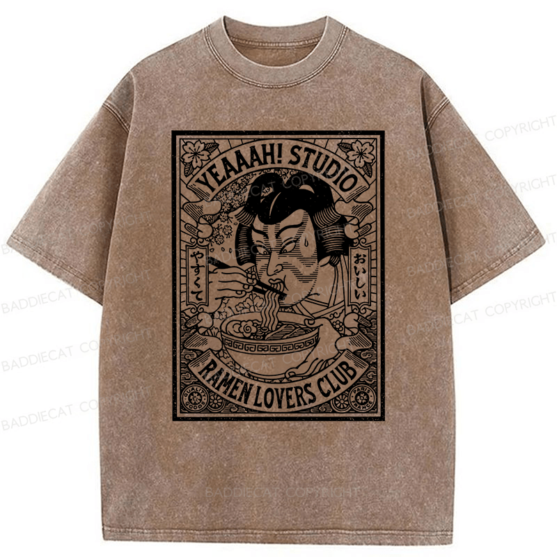Baddiecat Ramen Washed T-shirt