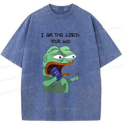Baddiecat Angry Frog Washed T-shirt