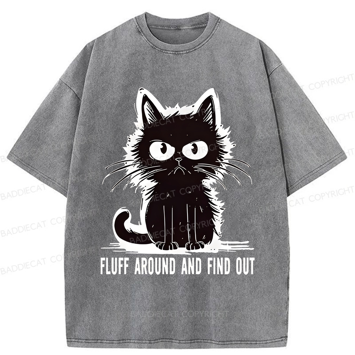 Baddiecat Fluff Around And Find Out Washed T-shirt