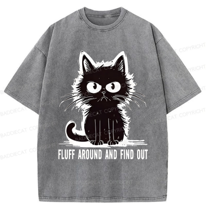 Baddiecat Fluff Around And Find Out Washed T-shirt