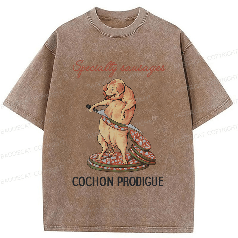Baddiecat Specially Sausages Washed T-shirt