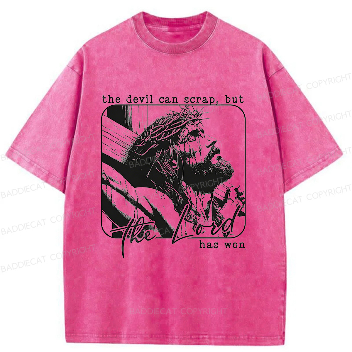 Baddiecat Christ's Victory Washed T-shirt