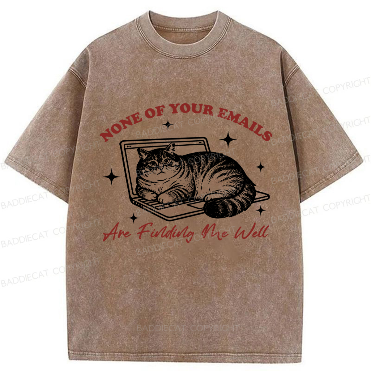 Baddiecat Y'all Mind If I Do Some Lollygaggin Cat Washed T-shirt