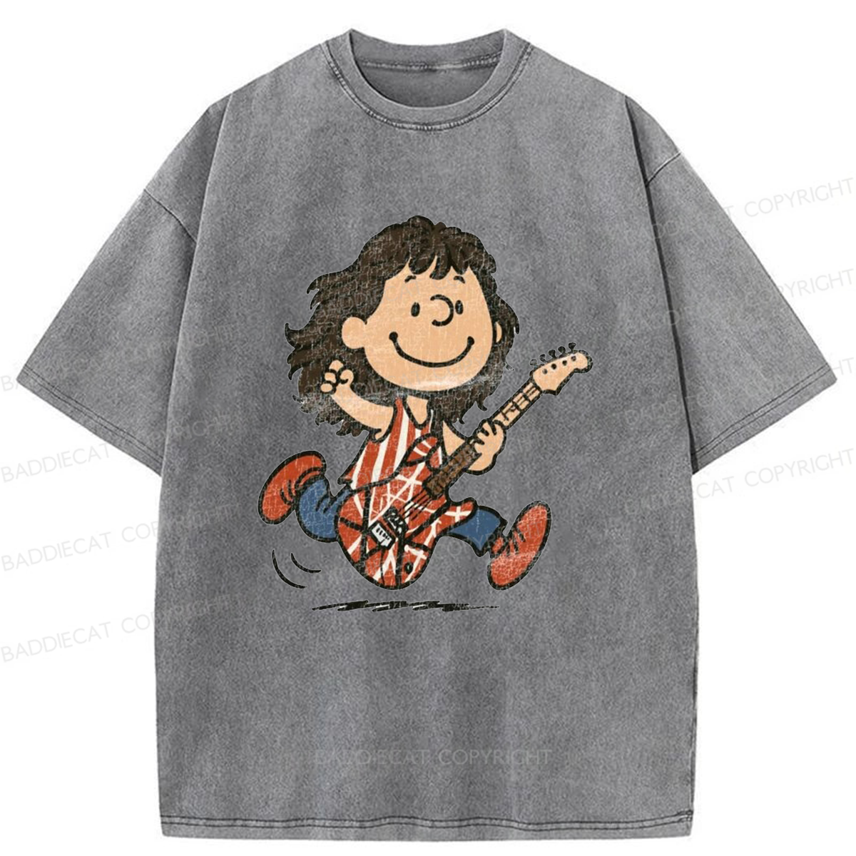 Baddiecat Charlie Van Halen Washed T-shirt