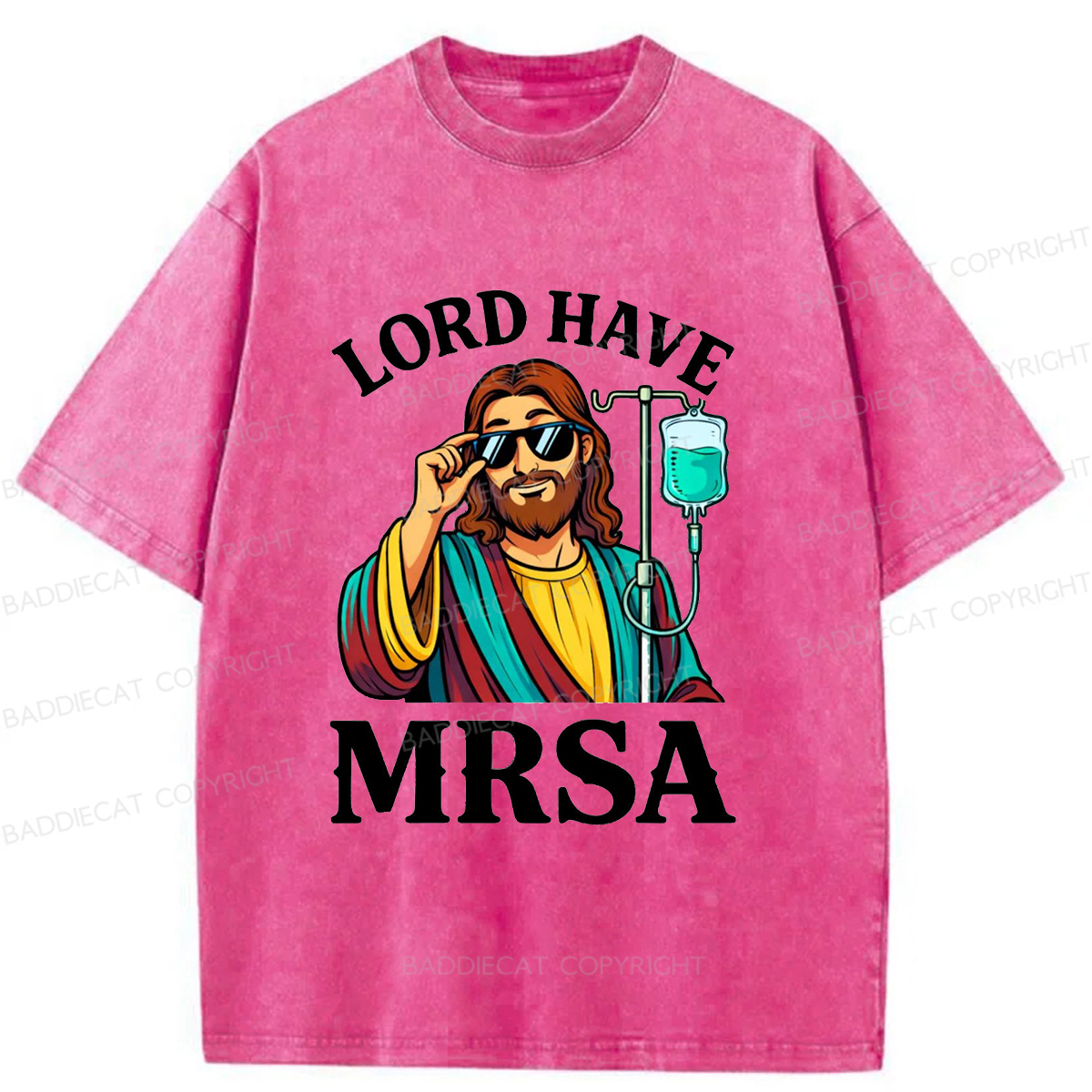 Baddiecat Pray To Jesus Washed T-shirt