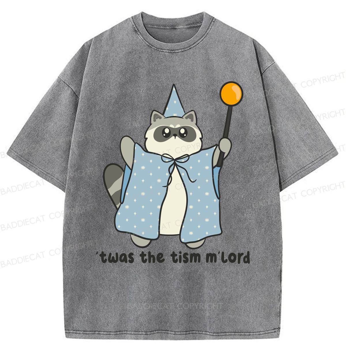 Baddiecat Twas The Tism M'lord Washed T-shirt