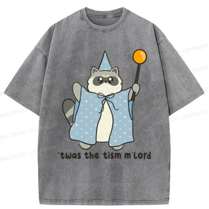 Baddiecat Twas The Tism M'lord Washed T-shirt