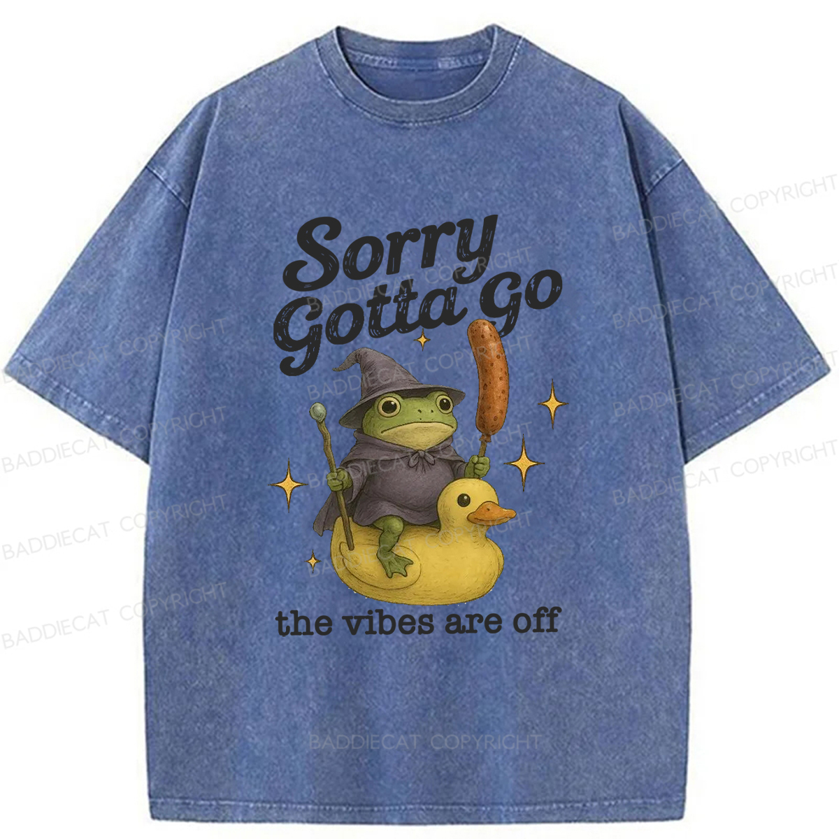 Baddiecat Escape Magic Frog Washed T-shirt