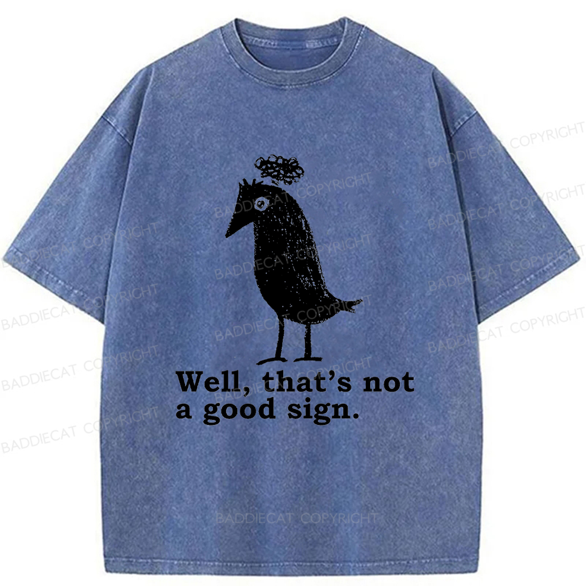 Baddiecat Ominous Raven Washed T-shirt