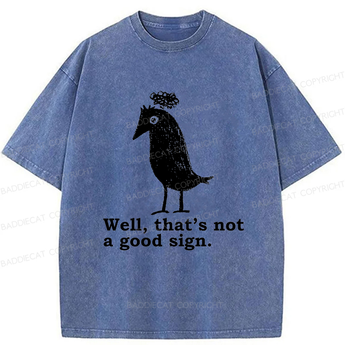 Baddiecat Ominous Raven Washed T-shirt