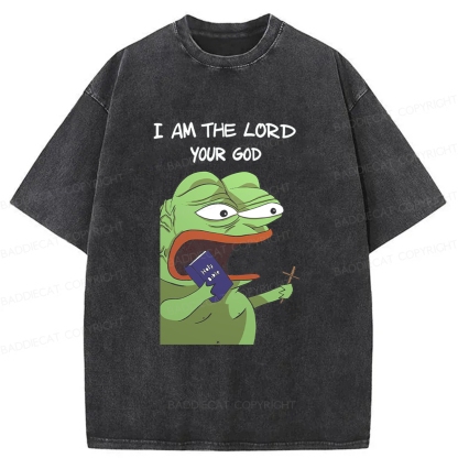 Baddiecat Angry Frog Washed T-shirt