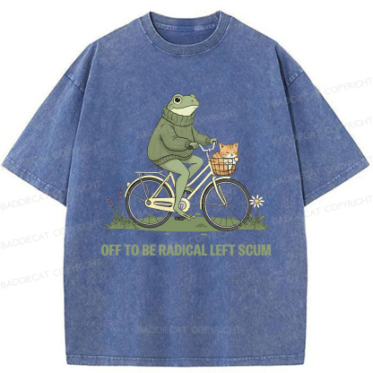 Baddiecat Radical Frog Washed T-shirt