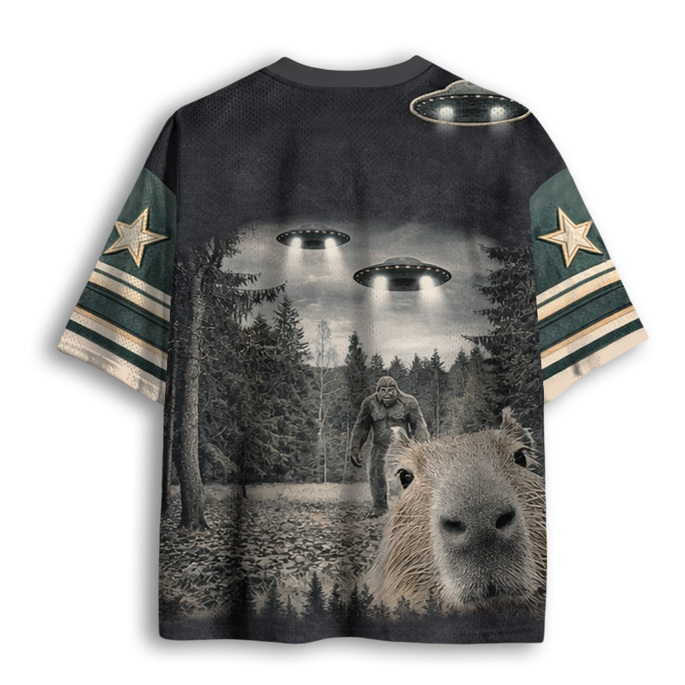 Baddiecat Funny Capybara UFO Mesh Jersey