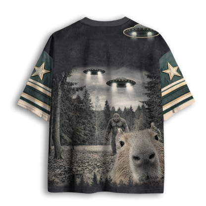 Baddiecat Funny Capybara UFO Mesh Jersey