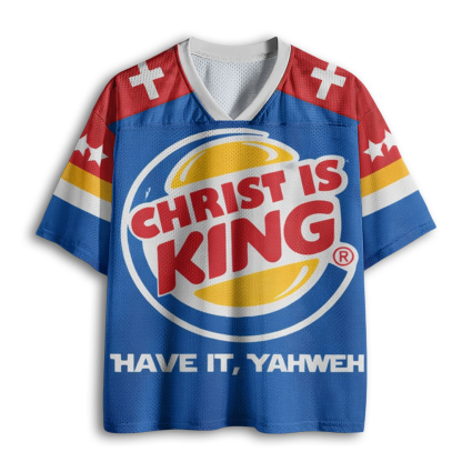Baddiecat Christ Is King Funny Christian Mesh Jersey