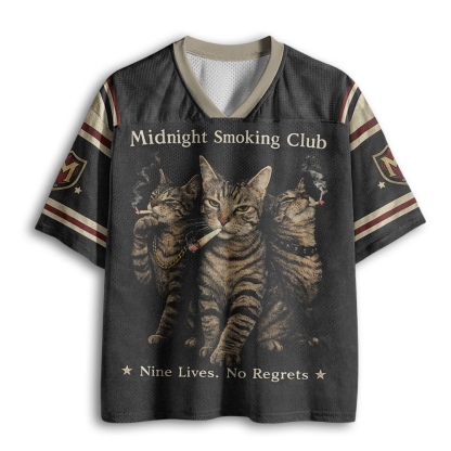 Baddiecat Vintage Smoking Cats Mesh Jersey