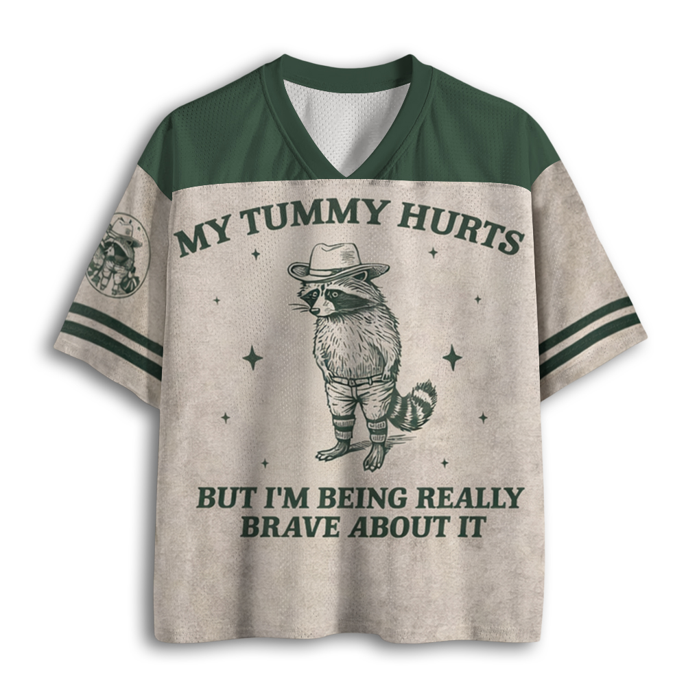 Baddiecat My Tummy Hurts But Brave Mesh Jersey
