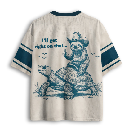 Baddiecat Sloth Riding Turtle Mesh Jersey