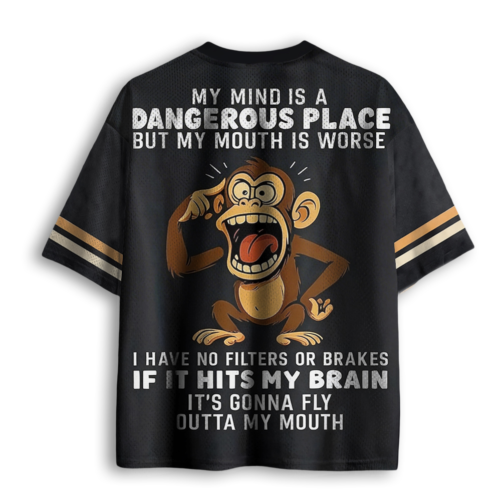 Baddiecat My Mind Is A Dangerous Place But My Mouth Is Worse Mesh Jersey